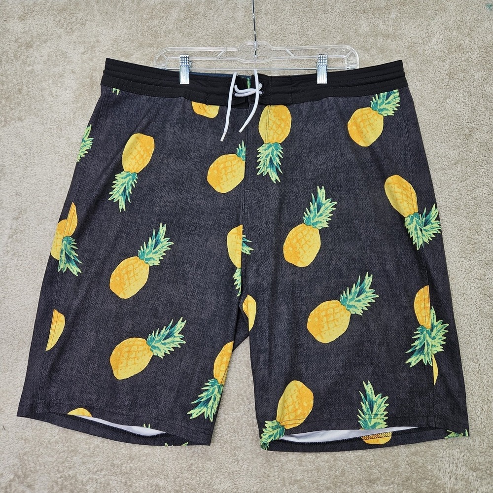Old Navy California Swim Trunks Men's Size 40 Board Shorts Gray Pineapple